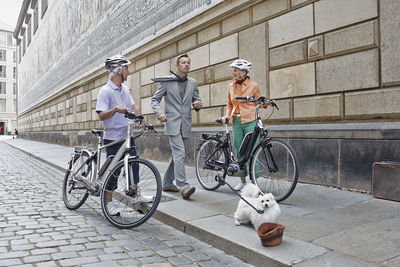 Bicycles on footpath