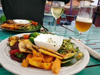 Close-up of food on table