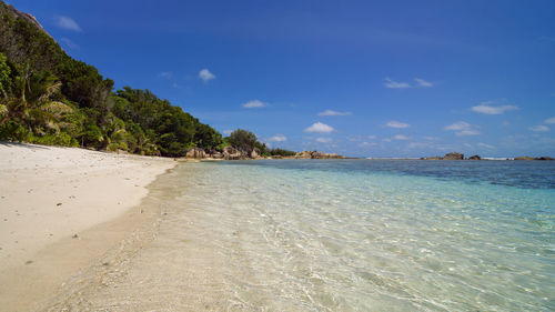 Scenic view of beach against sky