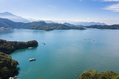 High angle view of sea against sky