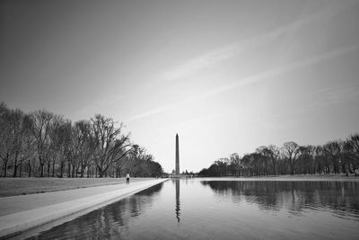 Reflection of trees in lake