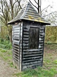 Old wooden structure in the forest