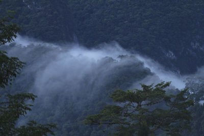 Scenic view of waterfall