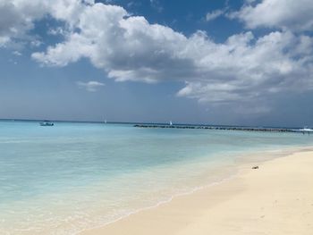 Scenic view of beach against sky