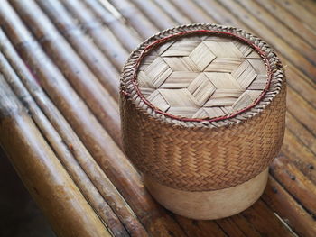 Close-up of kratib on bamboo table