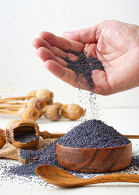 Cropped hand of person holding food