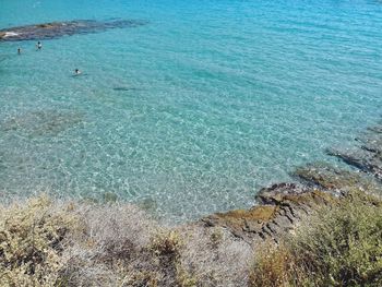 High angle view of beach