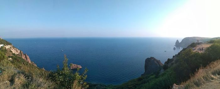 High angle view of sea against sky