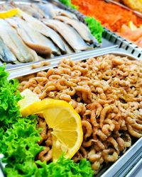 High angle view of meal served in plate