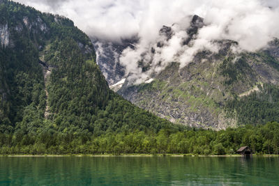 Scenic view of lake and mountains