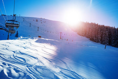 Scenic view of snow covered landscape