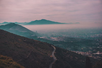 Scenic view of dramatic sky over landscape