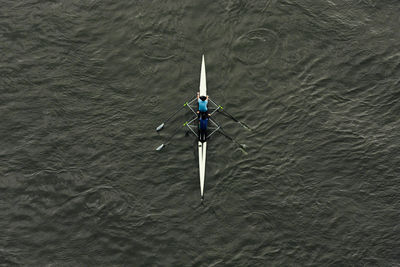 Directly above shot of people rowing