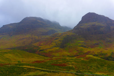 Scenic view of mountains against sky