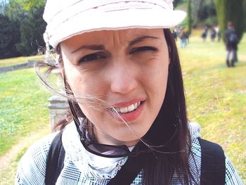 Portrait of woman wearing hat