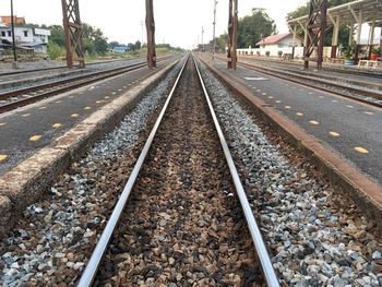 Railroad tracks in city
