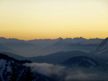 Winter hiking tour to pleisenspitze mountain, tyrol, austria
