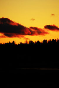 Scenic view of dramatic sky during sunset