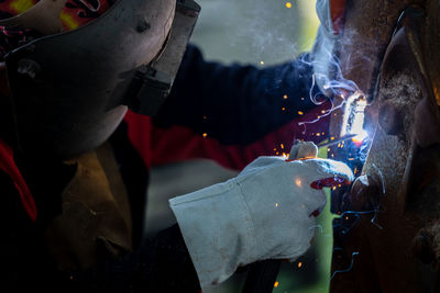 Welder in iron