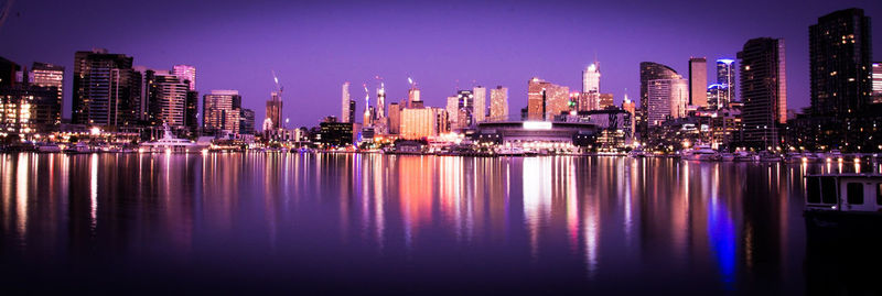 View of skyscrapers at night