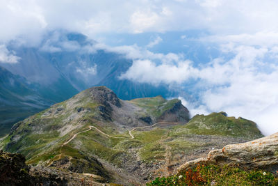 Scenic view of mountains against sky