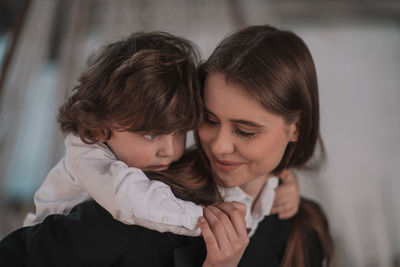 Portrait of mother with daughter