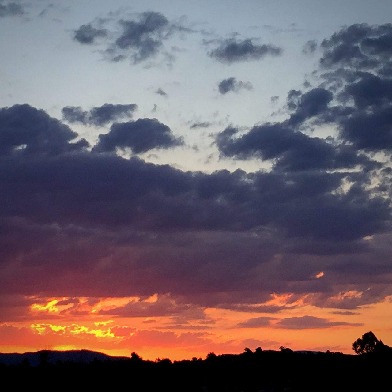 sunset, silhouette, sky, scenics, tranquil scene, beauty in nature, tranquility, cloud - sky, orange color, landscape, nature, dramatic sky, idyllic, cloud, cloudy, majestic, moody sky, outdoors, low angle view, no people