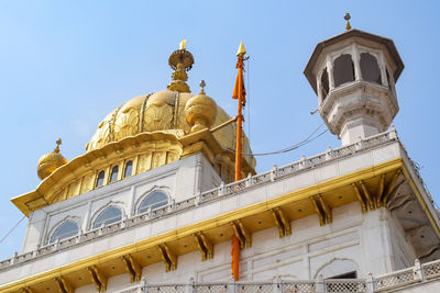 View of details of architecture inside golden temple - harmandir sahib in amritsar, punjab, india