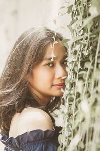 Close-up portrait of a young woman