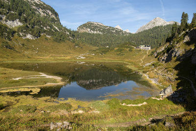 Scenic view of mountains against sky