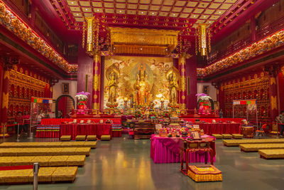 Statue of temple in building