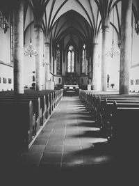 Empty corridor of church