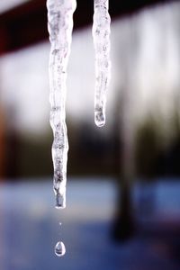 Close-up of water drops on glass