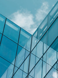 Low angle view of modern building against sky