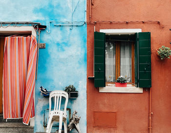 Exterior of island colorful houses