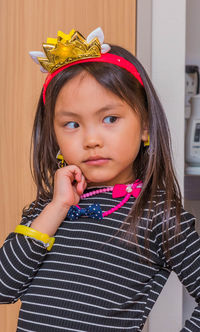 Portrait of cute girl in traditional clothing