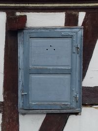 Closed door of old building