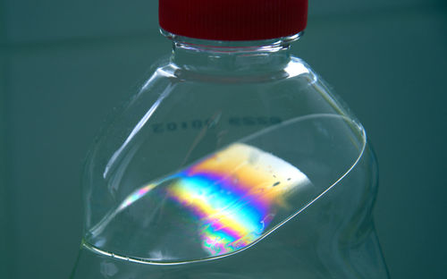 Close-up of glass of water bottle