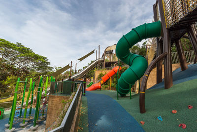 Plants growing on playground against sky