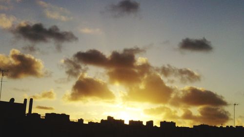 View of cityscape at sunset