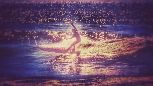 Reflection of woman in water