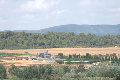 Scenic view of field against sky. country side landscape