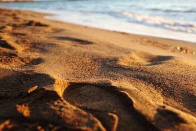 Close-up of sand on beach