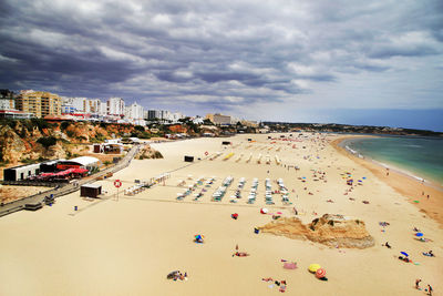 High angle view of beach