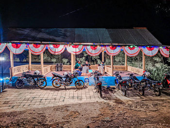 Bicycle parked at amusement park