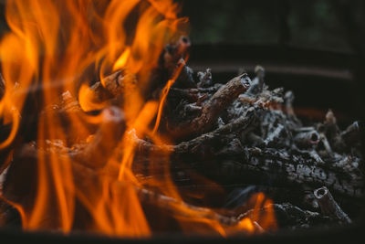 Close-up of bonfire