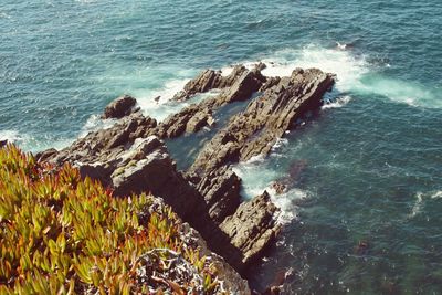Rock formations in sea