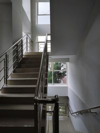 Low angle view of empty staircase in building