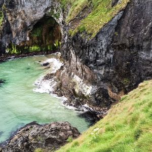 Scenic view of rock formation in sea