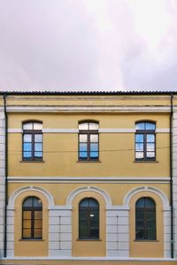 Low angle view of yellow building